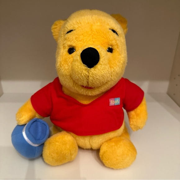Vintage Disney's Winnie The Pooh 1994 Teddy Bear Plush With Honey Pot Mattel 12’ - Picture 1 of 11